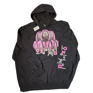 Squid Game Graphic Hoodie Adult XL Black Netflix